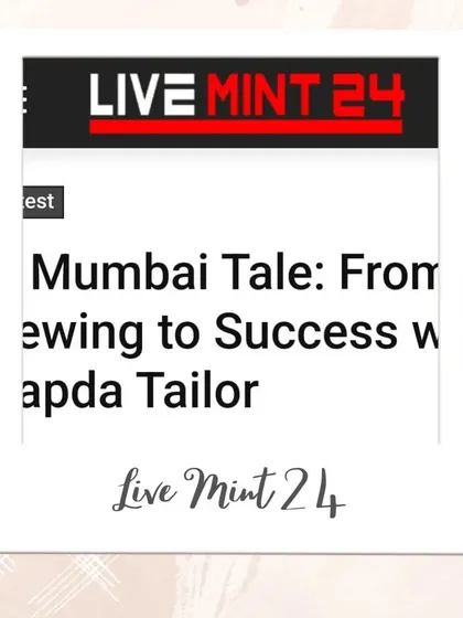Featured by Live Mint 24. It's an honor to have my story shared, detailing the journey of Kapda Tailor from humble beginnings to a brand loved by many.