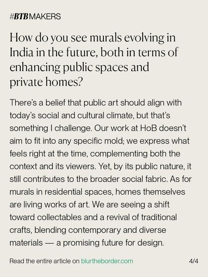 Another excerpt from our Blur the Border interview, discussing the evolution of murals in India and our belief in creating art that feels right for the context and its viewers.
