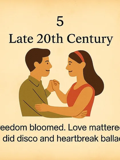 Our 'Evolution of Dating' series continues, showing the bloom of freedom and love in the late 20th century.