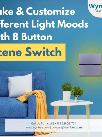 With my 8-button scene switch, you can create and customize different light moods for any activity. Set up scenes for reading, cooking, or relaxing, and activate them with a single press.