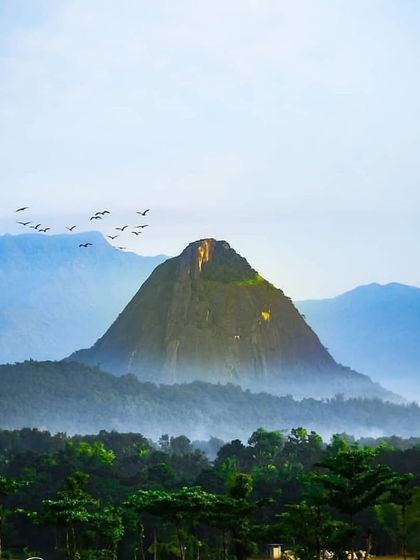 The unique pyramid-like shape of Jamalabad Fort, a challenging but rewarding climb we undertake on some of our treks.