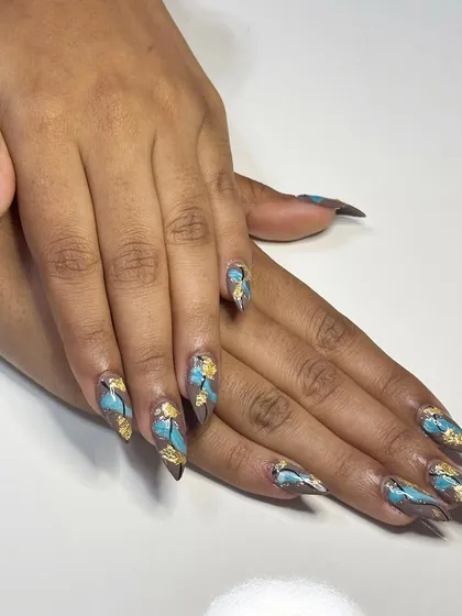 A beautiful example of student work, showing great skill with foils and abstract design.