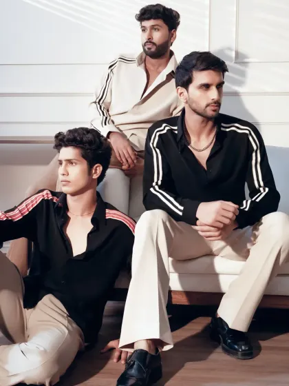 This collection represents the full scope of my menswear styling. It includes everything from intricately embroidered sherwanis and modern printed kurtas to sharply tailored indo-western looks, ensuring every man is impeccably dressed for any celebration.
