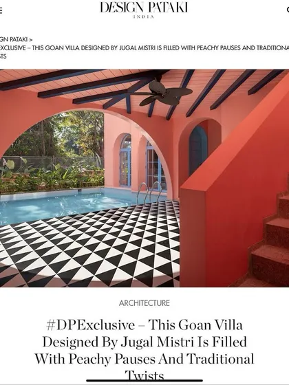 A screenshot from our Design Pataki feature on the Baia Villas. The article highlights the project's peachy pauses and traditional twists, capturing its unique character.