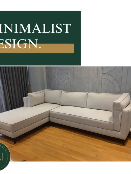 We designed this L-shaped sectional sofa for a client seeking minimalist elegance. The clean lines, neutral fabric, and subtle piping detail create a sophisticated yet understated piece that offers ample seating without overwhelming the space.