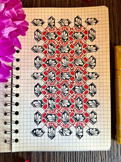 Another look at this bold red and black geometric design.