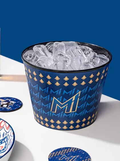 For the Bira 91 and Mumbai Indians collaboration, I styled this ice bucket using the team's signature blue. The shot is clean, bold, and focuses on the branded merchandise for cricket fans.