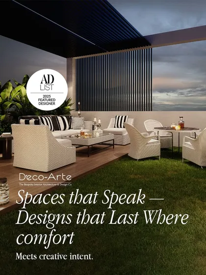My design philosophy extends beyond the walls of a home. This rooftop terrace was conceived as an open-air lounge, where comfort meets creative intent, creating a space that speaks to relaxation and sophisticated outdoor living.