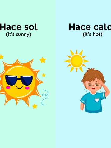 How's the weather? Learn to describe a sunny day with the phrases 'Hace sol' (It's sunny) and 'Hace calor' (It's hot).