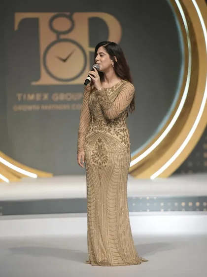 On stage for the Timex Group India Growth Partners Convention. The theme was embracing analog life, and I crafted my script to reflect the value of genuine connections.