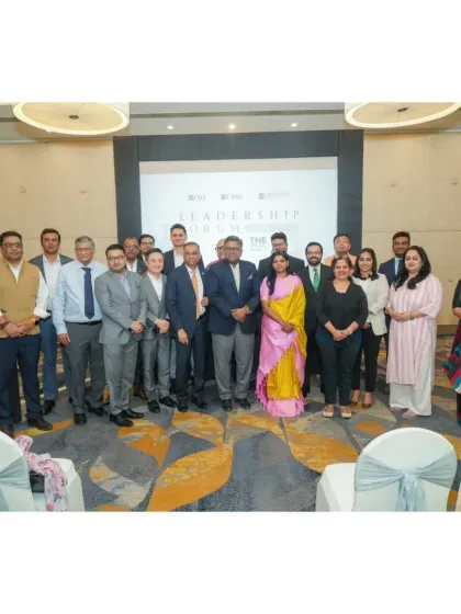 The attendees of the Leadership Forum gather for a group photograph. Our banquet spaces are perfect for hosting large professional groups and networking events.