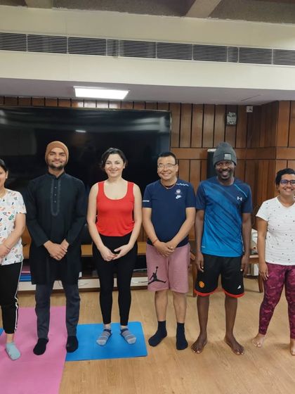 A group of students from our international training program, ready for their practice.