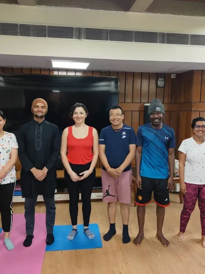 Another group of smiling faces from our international teacher training program. These students come from diverse backgrounds but share a common goal of spreading the light of yoga.