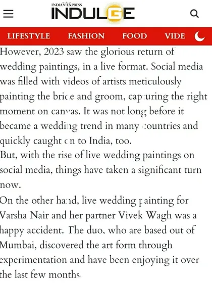 The Indian Express article mentions how we discovered this art form through experimentation. It's been a wonderful journey.