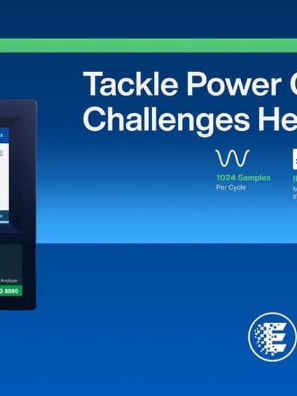 A clean and direct presentation of the PQ 8800, designed to tackle power quality challenges head-on. The display shows a real-time harmonics graph, demonstrating its capability to provide instant, actionable insights.