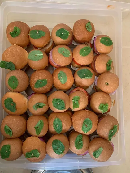 Another box of mini veggie burgers.