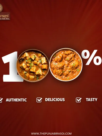 We promise 100% authentic, delicious, and tasty Punjabi food. Whether you choose our paneer or chicken dishes, you'll get the real deal.