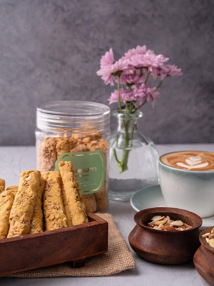 Evenings feel incomplete without a little crunch. My Almond Fingers are crunchy, wholesome, and just what your evening chai needs to feel complete.