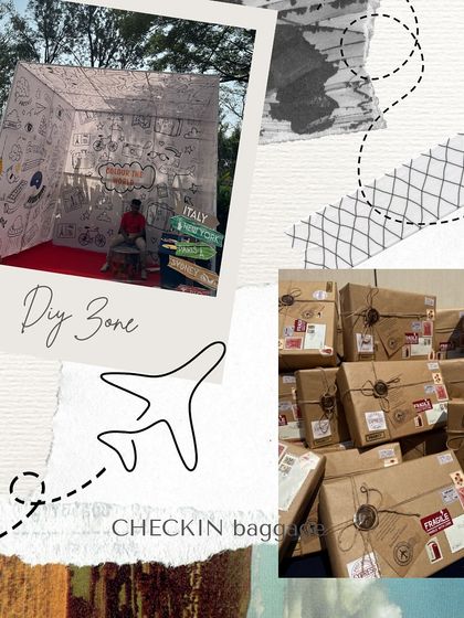 A closer look at the DIY doodle wall and the custom-packaged party favors. These elements ensure that guests are not just spectators but active participants in the celebration.
