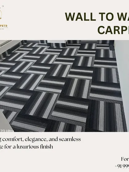 Our wall-to-wall carpets offer seamless coverage for a luxurious finish. This black and white geometric pattern is a favorite for offices looking to make a strong design statement.