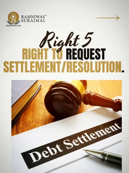 Your fifth right is to request a settlement or resolution. A courtroom battle is not the only option. We are skilled negotiators who can often secure a favorable One Time Settlement (OTS) for you.