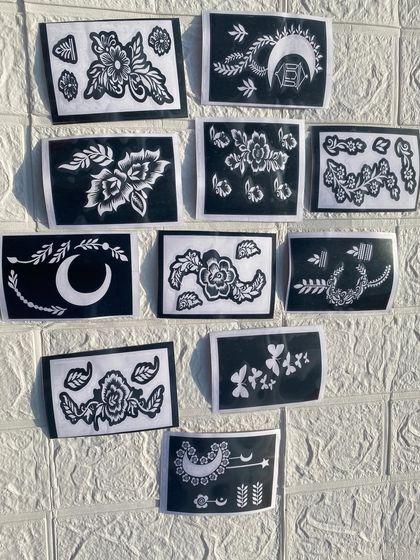 My mini stencils are perfect for small, delicate accents. This collection includes crescent moons, butterflies, and small floral motifs.