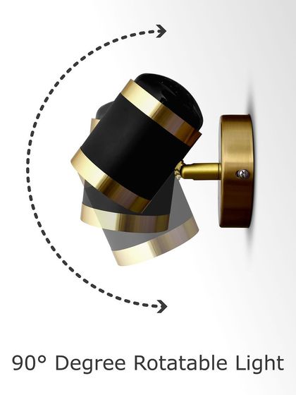 This image shows the 90-degree rotatable feature of our spotlight wall lamp, giving you full control over the direction of the light.