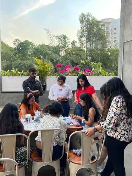 A beautiful evening for a rooftop painting session. I love creating these little art nooks all over the city for you to enjoy.