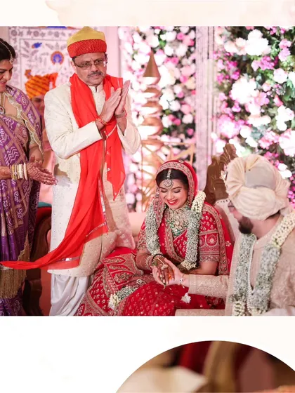 A moment of blessing from the parents during the wedding rituals. I ensure that family is central to the ceremony, creating an atmosphere of warmth and togetherness.
