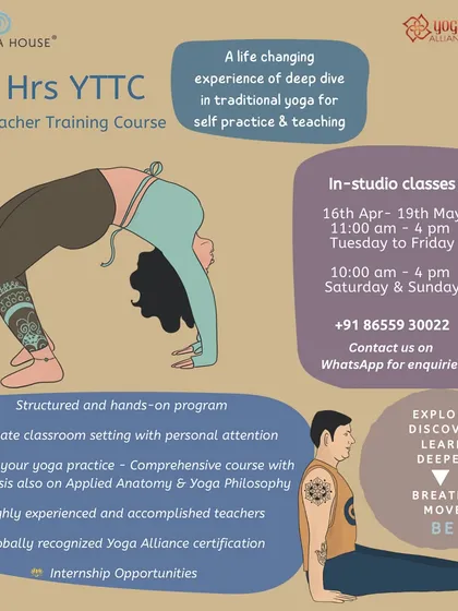 We also offer a weekday batch for our 200-hour TTC. This intensive program runs from Tuesday to Friday, with additional sessions on weekends, providing a comprehensive and immersive experience.