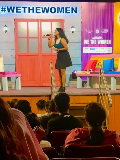 Sharing the stage at the 'We The Women' summit was an honor. It shows my ability to perform at prestigious corporate and cultural events, connecting with an audience through both music and message.
