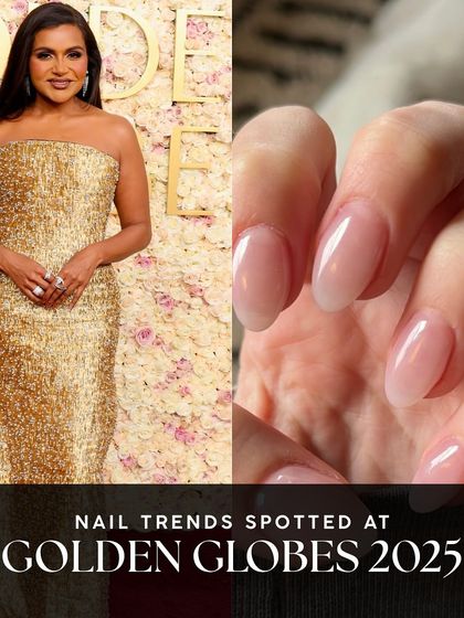 Mindy Kaling showcases the beauty of a simple, clean manicure at the Golden Globes. This natural, glossy look is perfect for any occasion.