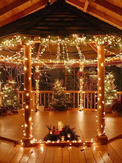 A simple patio deck transformed into a beautiful, intimate dinner setting with just the magic of fairy lights and candles. Minimalist decor can still be incredibly pretty.