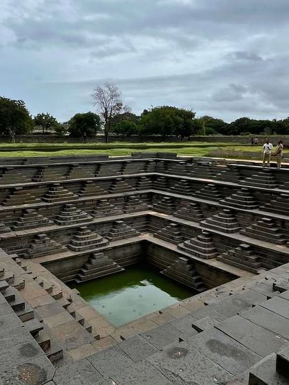 The beautiful Stepped Tank in Hampi, a perfect example of the architectural genius of the Vijayanagara Empire.