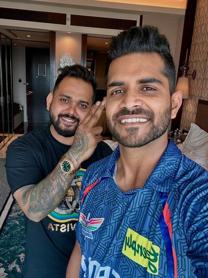 A happy selfie with Shivam Mavi after his hair transformation. Fresh cut, same great vibes.