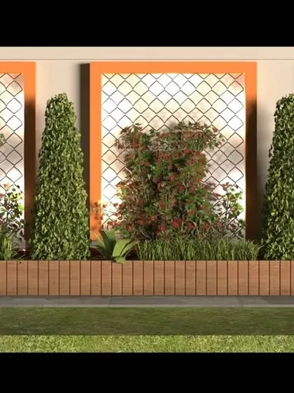A render for a hospital exterior, where we used green aromatic creepers on the periphery. This biophilic design approach helps control temperature and creates a fresher, healthier environment.