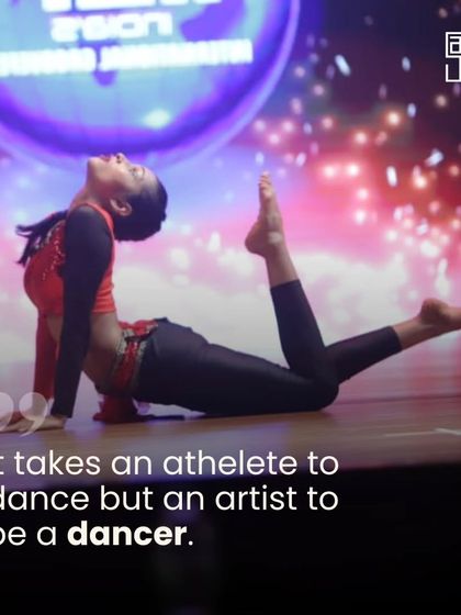 It takes an athlete to dance, but an artist to be a dancer. This powerful pose from a solo performer showcases the strength, flexibility, and artistry that dance requires.