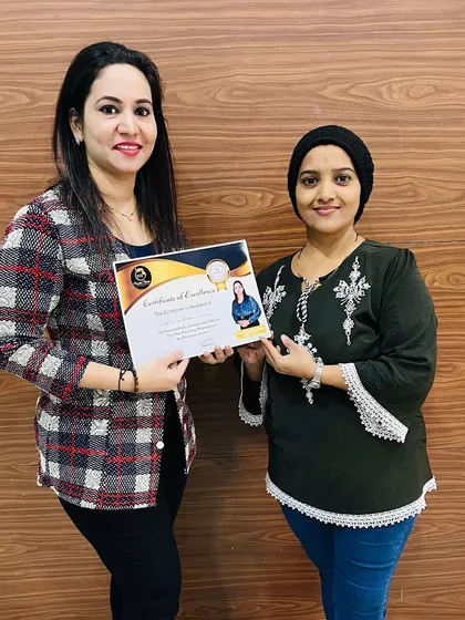 Officially a graduate. A proud moment for a student from our saree masterclass, ready to start her new chapter.