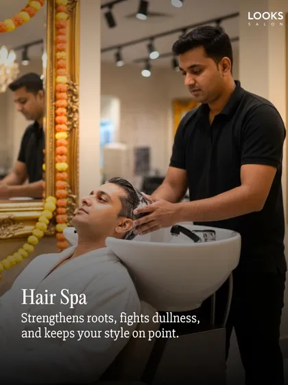 A nourishing hair spa is key to fighting dullness and ensuring your hairstyle stays on point. This service strengthens the roots and revitalizes your hair, giving it a healthy foundation for perfect wedding day styling.