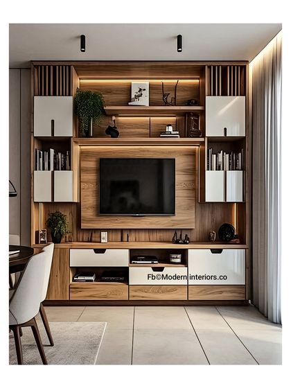 Designing with a Touch of Sweetness - Space-Saving & Storage Solutions Stylish Living Room TV Units photo 3