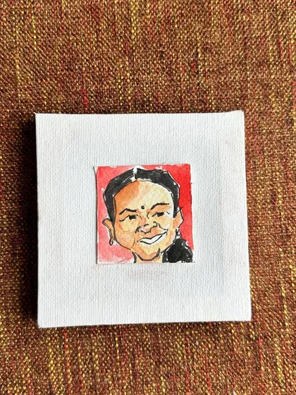 A tiny watercolour portrait of my mother-in-law, Geeta. I'm so grateful for her positivity and for accepting me with so much love.