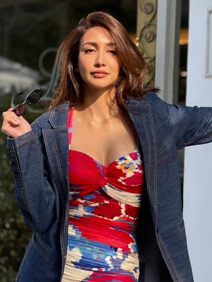 Another beautiful shot of the client, her hair styled to perfection.