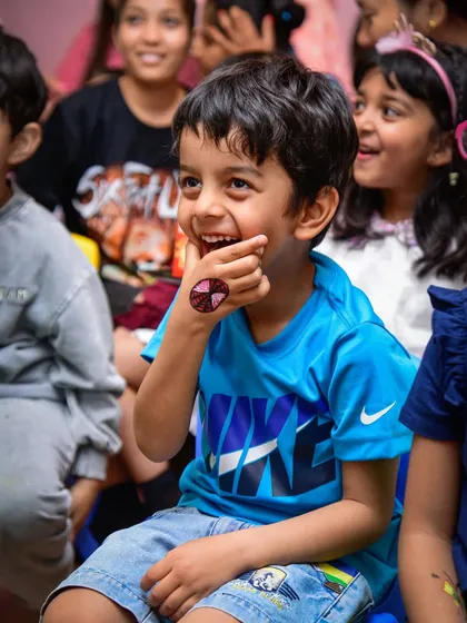 A huge smile and a temporary tattoo are the perfect rewards for participating in the fun.