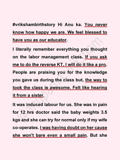 This husband felt our class was like hearing from a sister. He learned so much that he felt he could do a "reverse KT" (knowledge transfer) on labor management.