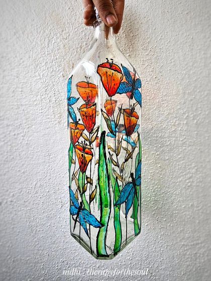 Nidhi - Hand-Painted Home Decor & Accents Upcycled Bottle Art photo 10