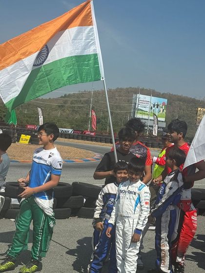 Our young drivers proudly representing India at the Rotax International Trophy Asia.