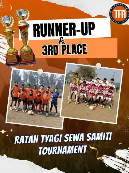 Securing both Runner-Up and 3rd Place in the Ratan Tyagi Sewa Samiti Tournament shows the depth of talent at my academy. We consistently place at the top, even when fielding multiple teams.