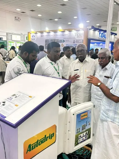 Our team engaging with farmers at the Agri Intex expo, demonstrating the Autodrip system. These interactions are vital for us to understand the real challenges on the ground and explain how our automation technology can save time, reduce labor, and make farming more profitable.
