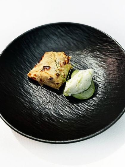 From our 15th-anniversary menu, this dish of tandoori Scottish salmon with dill and Greek-style yogurt is a throwback to our first-ever menu in 2009.