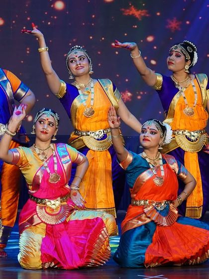 Another dynamic formation from our senior group presentation. The use of contrasting colors in the costumes creates a visually stunning effect on stage.